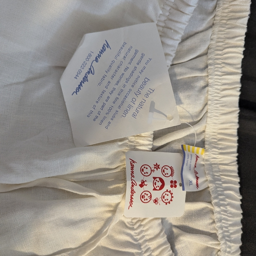 Hanna Anderson white linen pants